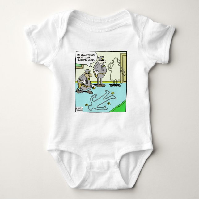 Chalk Outline Funny Police Gifts & Collectibles Baby Bodysuit (Front)