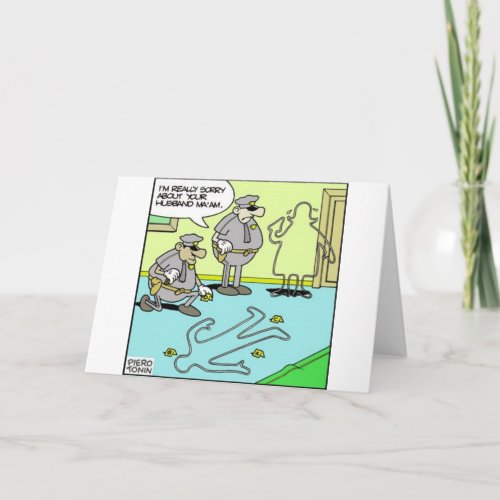 Chalk Outline Funny Police Gifts  Collectibles Card