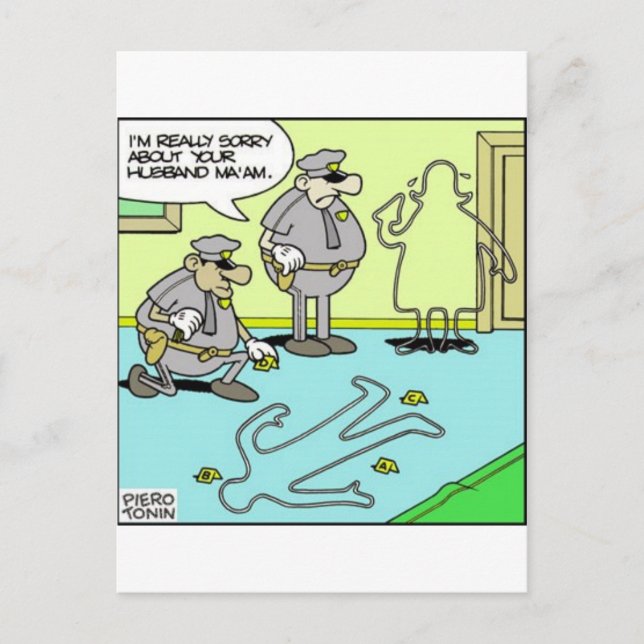 Chalk Outline Funny Police Gifts & Collectibles Postcard (Front)
