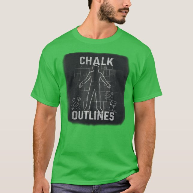 Chalk Outlines Renegade Merch Hi Ren Gill Lyrics M T-Shirt (Front)