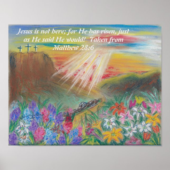 Chalk Pastel Easter Landscape Poster (Front)