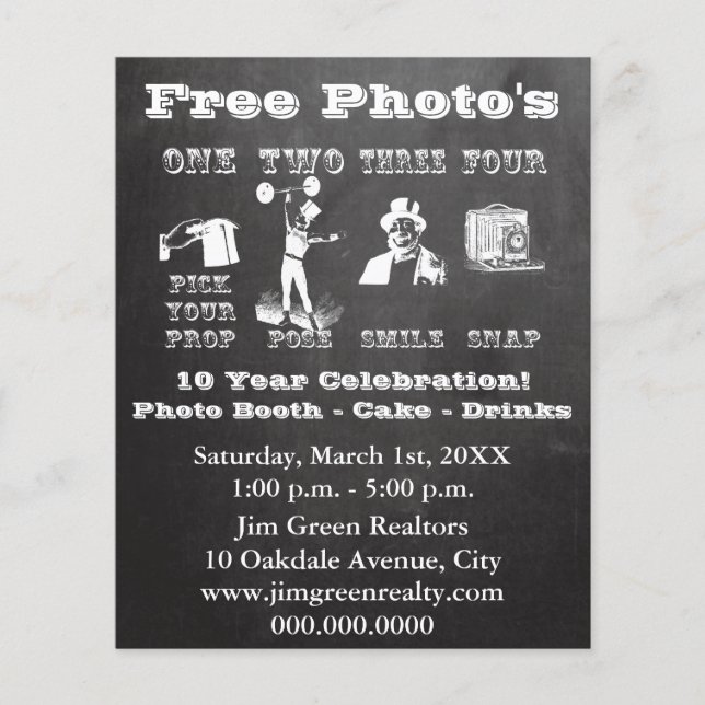 Chalk Photo Booth Prop Sign Flyer (Front)