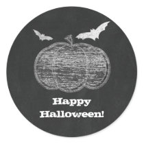 Chalk Pumpkin Chalkboard Halloween Party Favor Classic Round Sticker