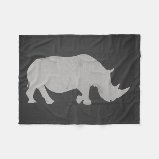 Chalk Rhino Fleece Blanket
