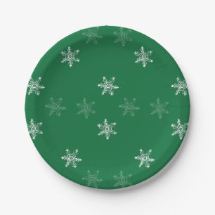 Chalk Snowflake Pattern Paper Plates