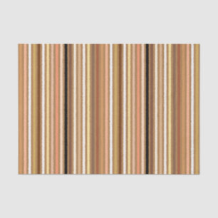 Chalk Stripes - Camel Tan and Gold Tissue Paper