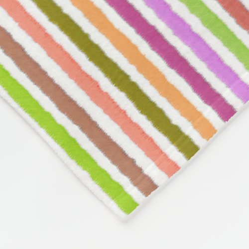 Chalk Stripes _ Cream and Multi Colors Fleece Blanket
