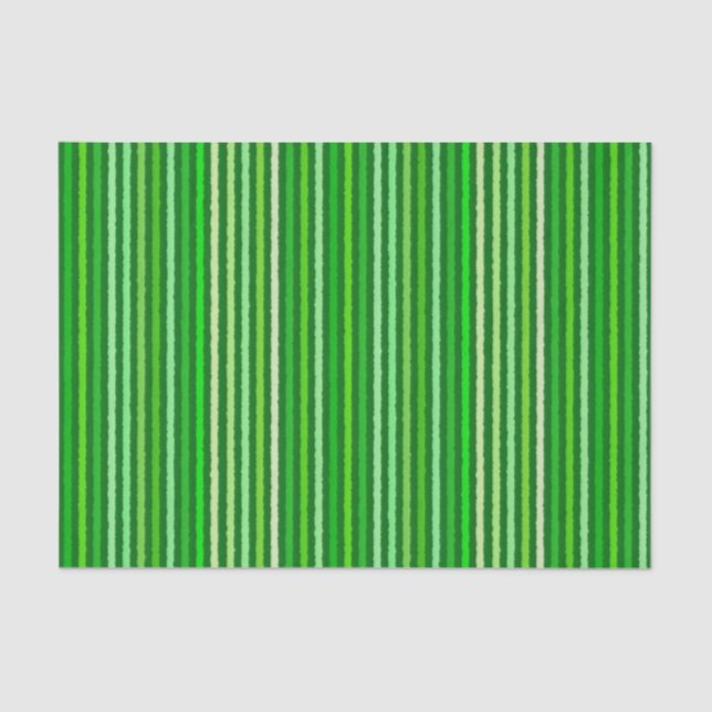 Chalk Stripes - Emerald and Lime Green Tissue Paper (Front)