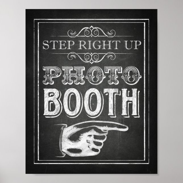 Chalk Style PHOTO BOOTH Sign Print (Front)