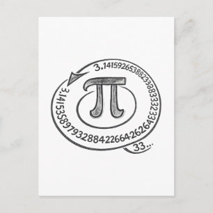 Chalk Style Pi Symbol with Digits – Math Pi Day Postcard