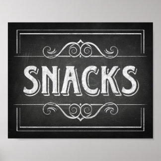 Chalk Style SNACKS Sign Print