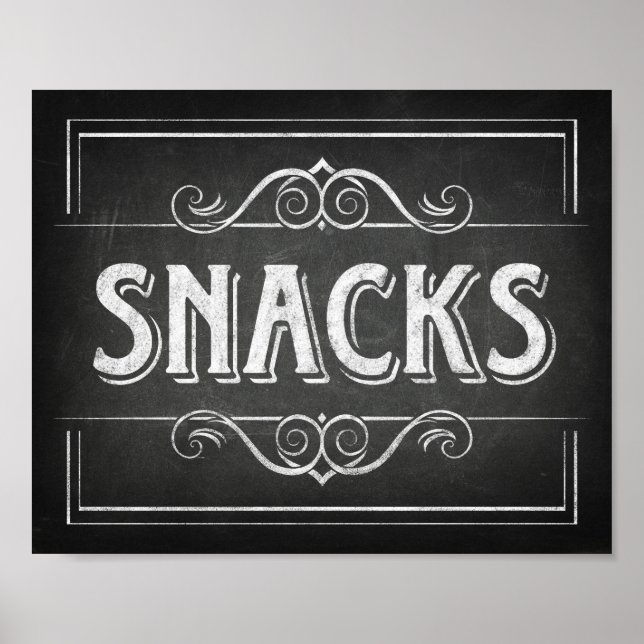 Chalk Style SNACKS Sign Print (Front)