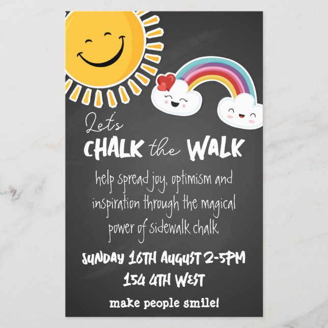 chalk the walk sidewalk art event  flyer (Front)