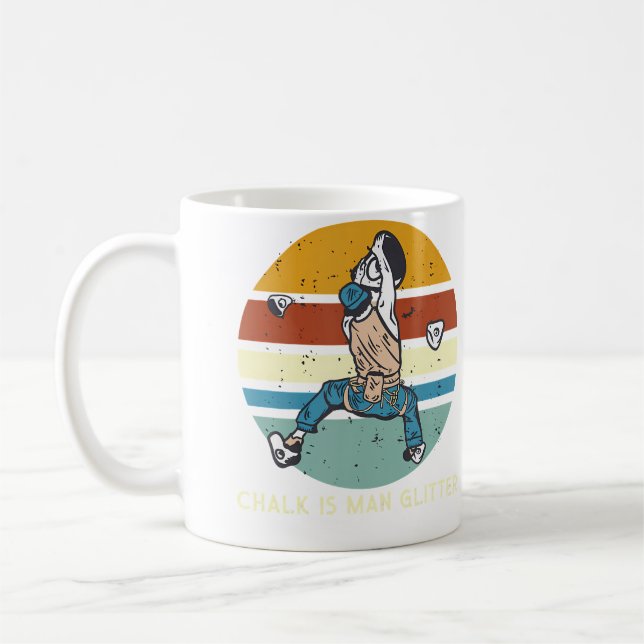 Chalk Up Wall Climbing Bouldering Coffee Mug (Left)