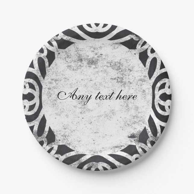 Chalk Vintage Elegant Wedding Bridal Party Plates (Front)