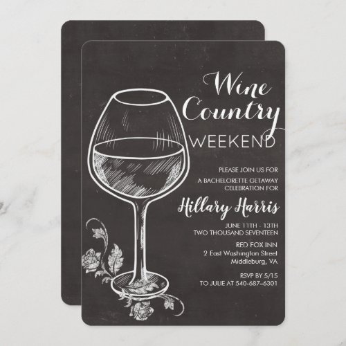 Chalk Wine Country Bachelorette Invitation