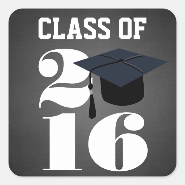 Chalkboard 2016 Graduation Sticker (Front)