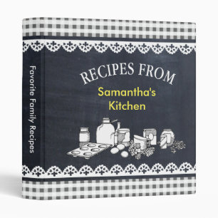Chalkboard 3 Ring Recipe Binder