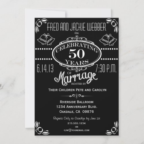 Chalkboard 50th Anniversary Party Invitation