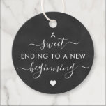 Chalkboard A Sweet Ending to a New Beginning Favor Tags<br><div class="desc">These are the perfect little gift tags. You can customize front and back text.</div>