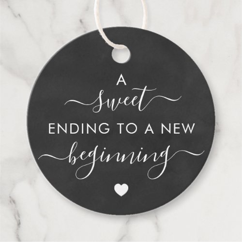 Chalkboard A Sweet Ending to a New Beginning Favor Tags