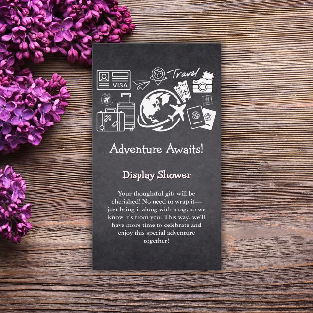 Chalkboard Adventure Awaits Baby Shower Enclosure Card (Creator Uploaded)