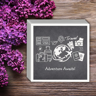 Chalkboard Adventure Awaits Baby Shower Napkins