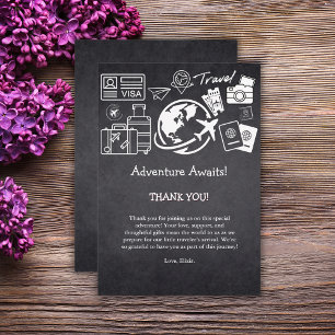 Chalkboard Adventure Awaits Baby Shower Thank You Card