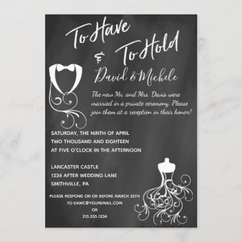 Chalkboard After/post Wedding Party Invitation by PetitePaperie at Zazzle