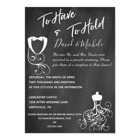 Chalkboard After Post Wedding Party Invitation Zazzle Chalkboard After Post Wedding Party Invitation