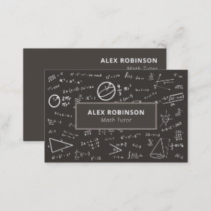 Chalkboard Algebra Math Tutor business card