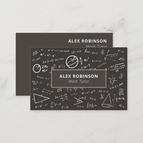 Chalkboard Algebra Math Tutor business card