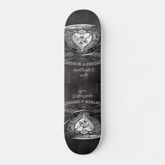 Chalkboard Alice in Wonderland tea party teacup Skateboard Deck (Front)