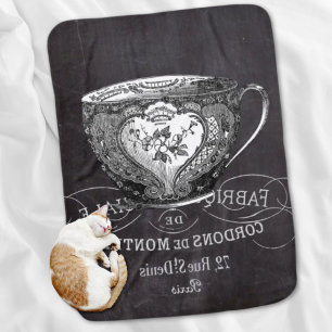 Chalkboard Alice in Wonderland tea party teacup Swaddle Blanket