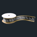 Chalkboard Alphabet Board Satin Ribbon<br><div class="desc">Ribbon. Featuring a chalkboard alphabet board. 📌If you need further customization, please click the "Click to Customize further" or "Customize or Edit Design"button and use our design tool to resize, rotate, change text color, add text, delete text or graphics and so much more. ⭐99% of my designs in my store...</div>
