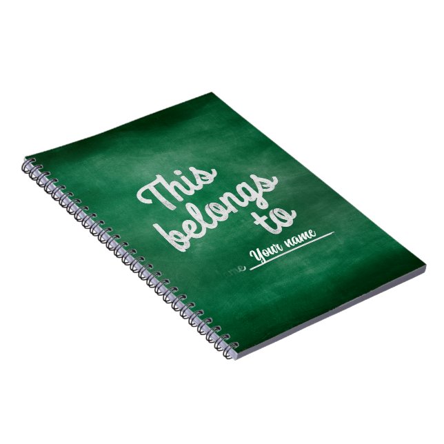 Chalkboard Alphabet Editable Name Label Notebook (Right Side)