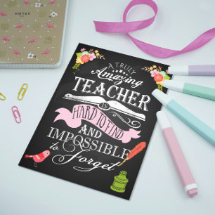 Chalkboard Amazing Teacher appreciation Thank You Card