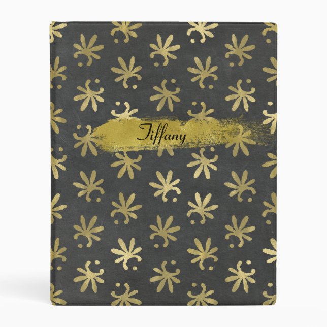 Chalkboard and Gold Custom Planner Binder (Front)