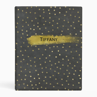 Chalkboard and Gold Dots Custom Planner Binder