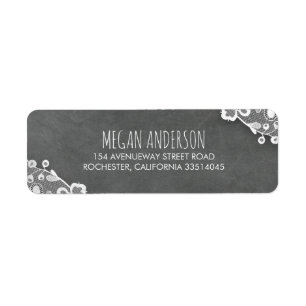 Chalkboard and Lace Rustic Barn Wedding Label