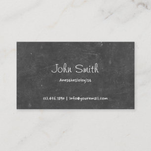 Chalkboard Anesthesiologist Minimalist Business Card