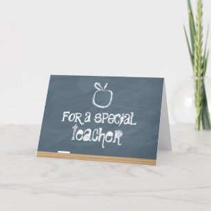 Chalkboard Apple Teacher Appreciation Thank You Card