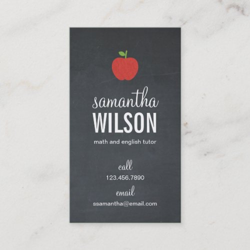 Chalkboard Apple Teacher Business Card - Groupon Business Card Templates