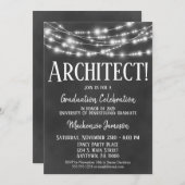 Chalkboard Architect Graduation Party Invitation (Front/Back)