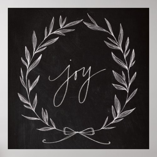 Chalkboard Art _ Joy Wreath Poster