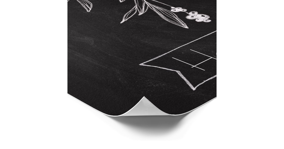 Chalkboard Art Mistletoe Poster Zazzle