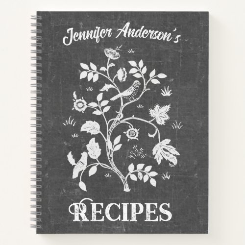 Chalkboard Art Nouveau Recipe Notebook 