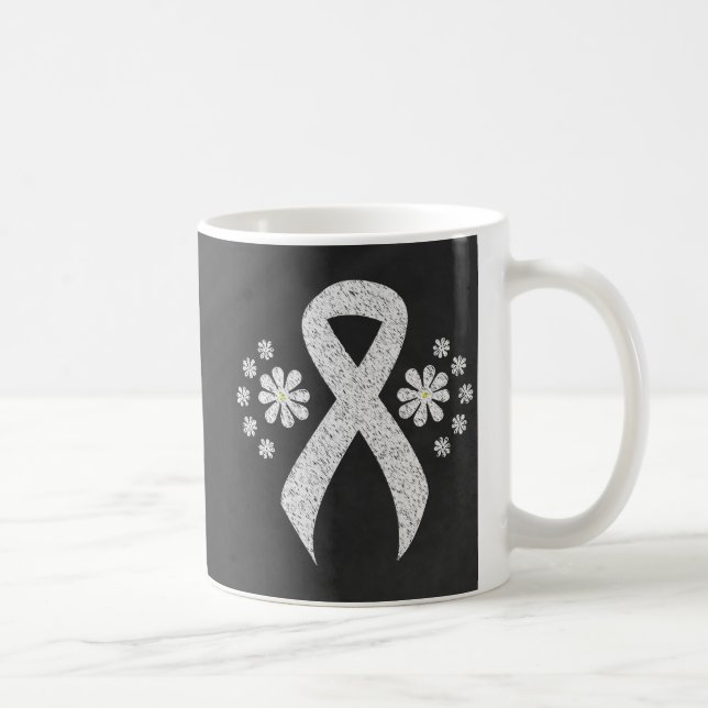 Chalkboard Awareness White Ribbon Coffee Mug (Right)