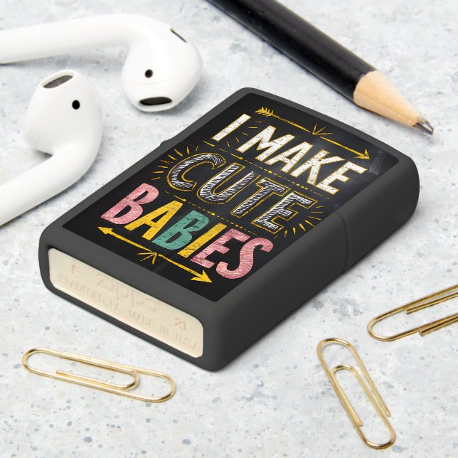Chalkboard Baby Announcement Zippo Lighter (On Table 2)