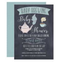 Chalkboard Baby Brewing Baby Shower Invitation